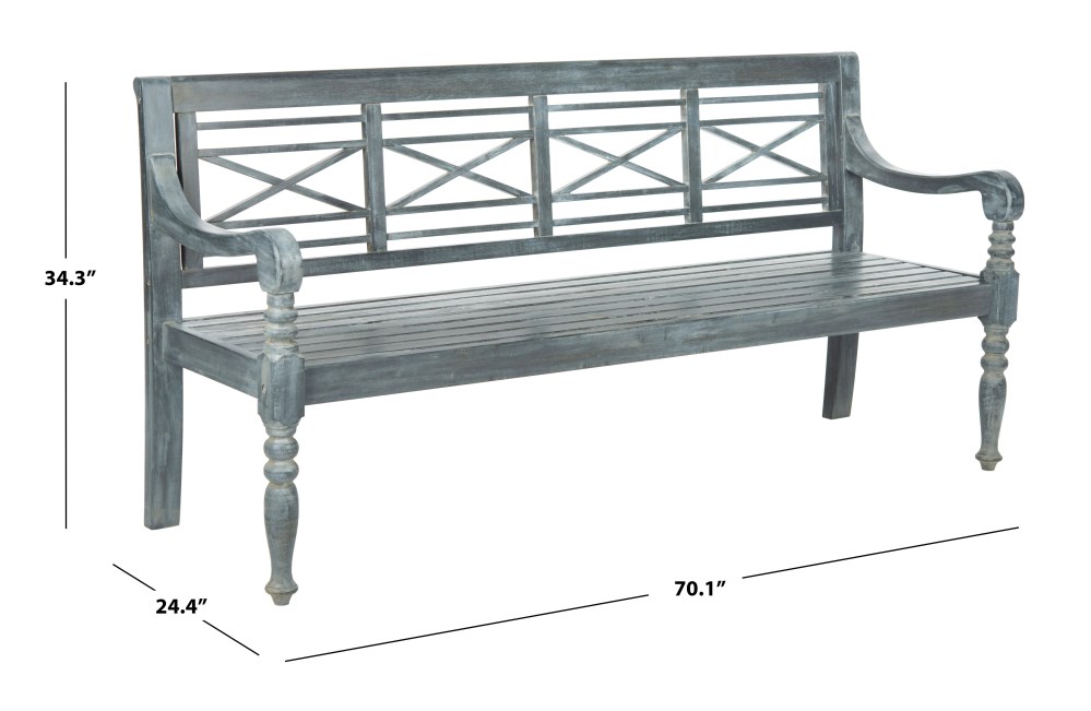 Safavieh Karoo Indoor/Outdoor Contemporary Acacia Bench - Image 3