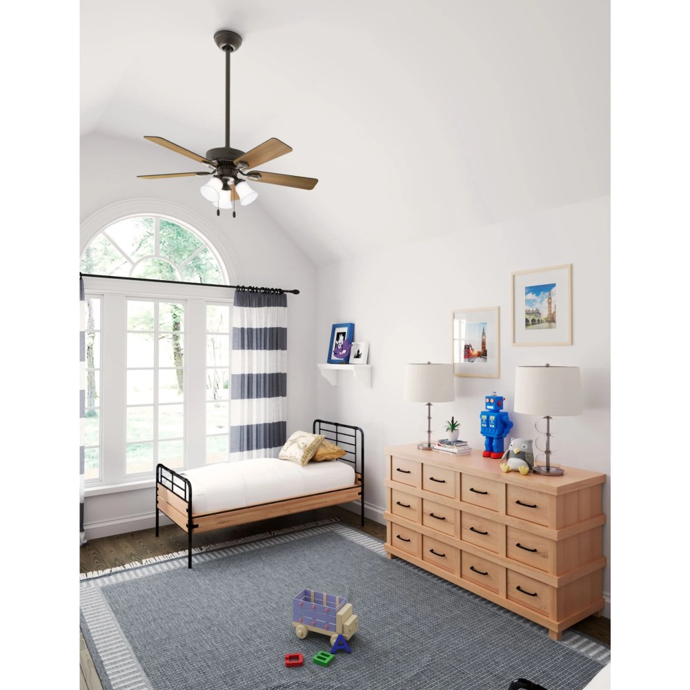 Hunter - Swanson Indoor Ceiling Fan With Light, 44-inch, New Bronze, Traditional-style, 3-speed WhisperWind Motor, 50881, for living rooms, bedrooms, home offices, kitchens - Image 13
