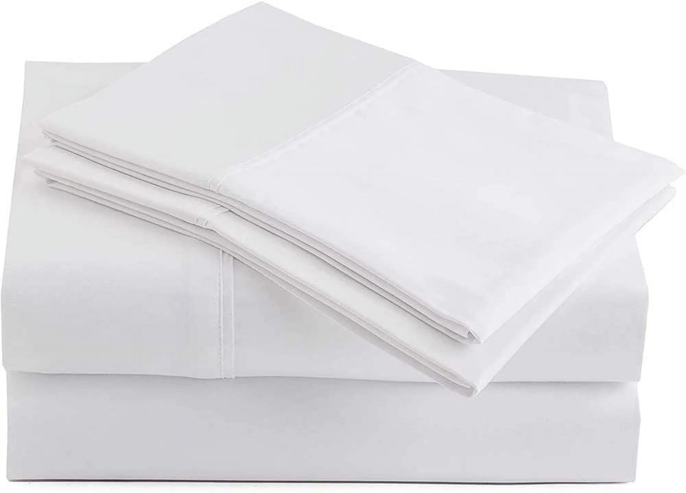 700 Thread Count 4 Piece Quality Sheet Set 12 Inch Deep Pocket 100 Egyptian Cotton Color White Solid Size Queen