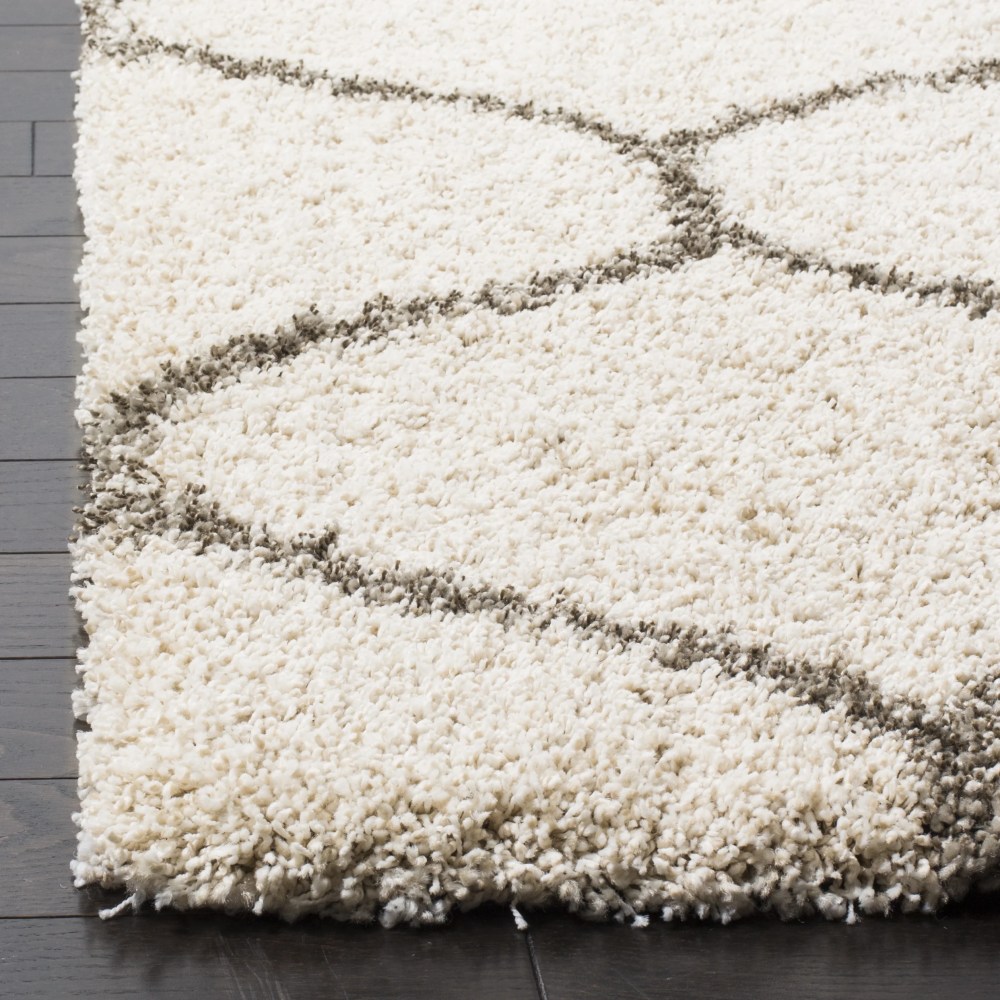 SAFAVIEH Hudson Arline Geometric Shag Area Rug, Ivory/Grey, 9" x 9" Square - Image 5