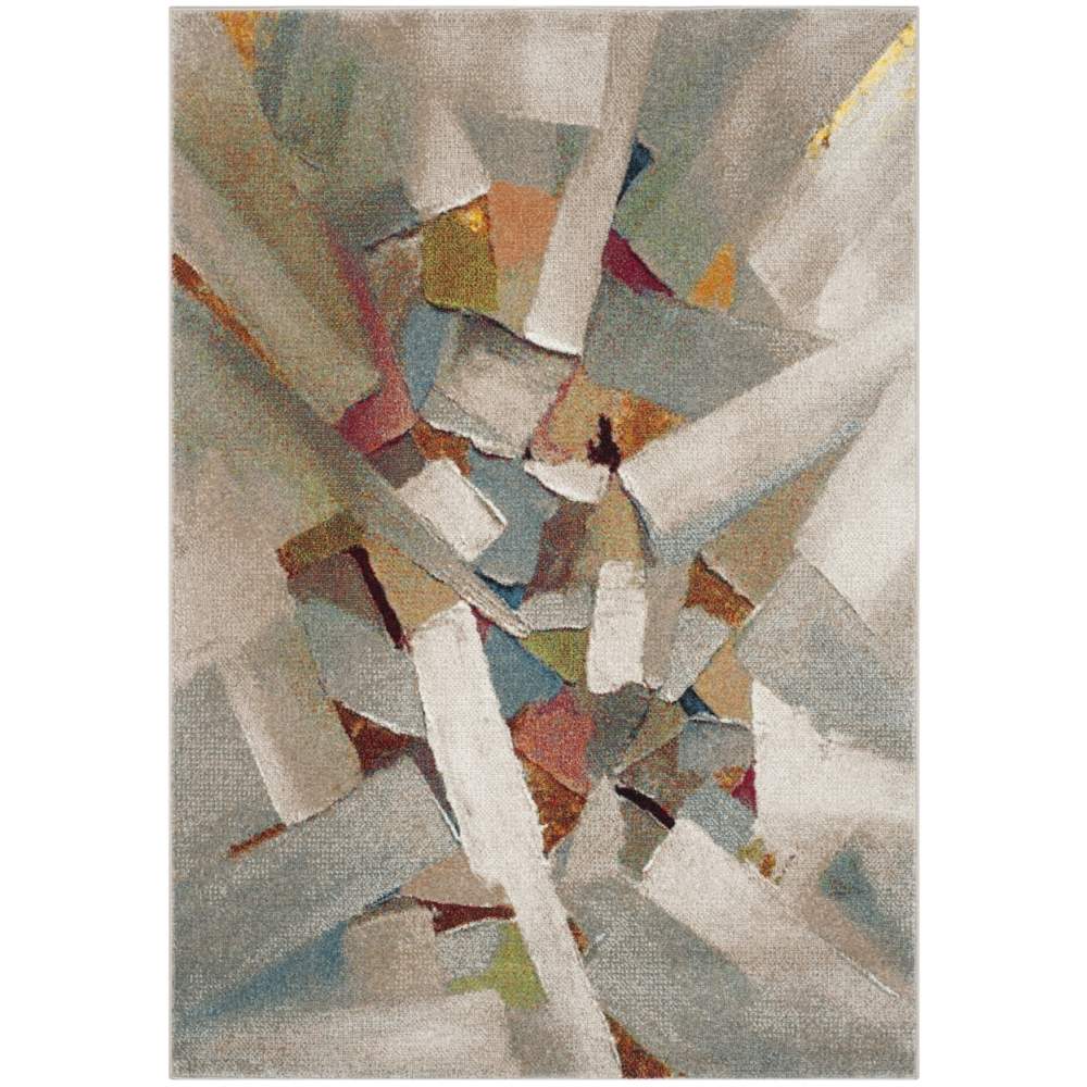 SAFAVIEH Porcello Harding Abstract Brush Strokes Area Rug, Grey/Multi, 4" x 6" - Image 6
