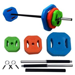 40 Lbs Barbell Weight Set, Adjustable Weights Lifting For Home Gym Fitness
