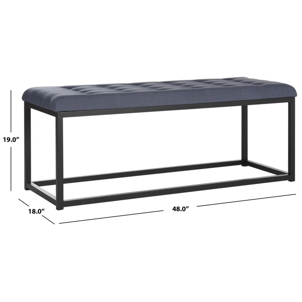 SAFAVIEH Reynolds Bench Navy / Black - Image 3