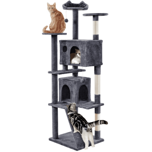 Alden Design 80" Tall Multilevel Cat Tree with 2 Condos