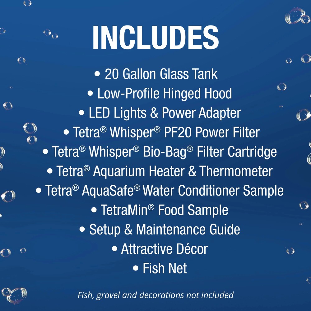 Tetra Aquarium, 20 Gallon, Complete Tropical Fish Tank Kit with LED Lighting and Decor for Freshwater Fish - Image 4