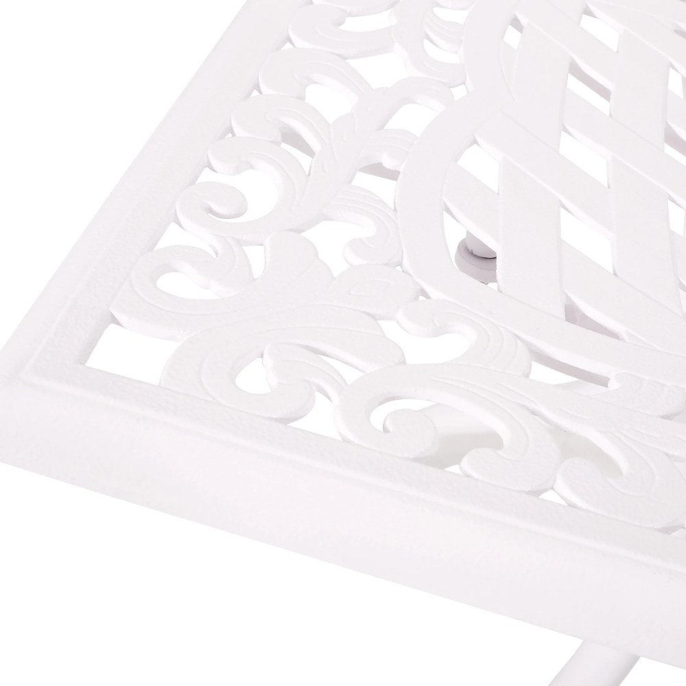 Noble House Phoenix 68" Traditional Aluminum Patio Dining Table in White - Image 3