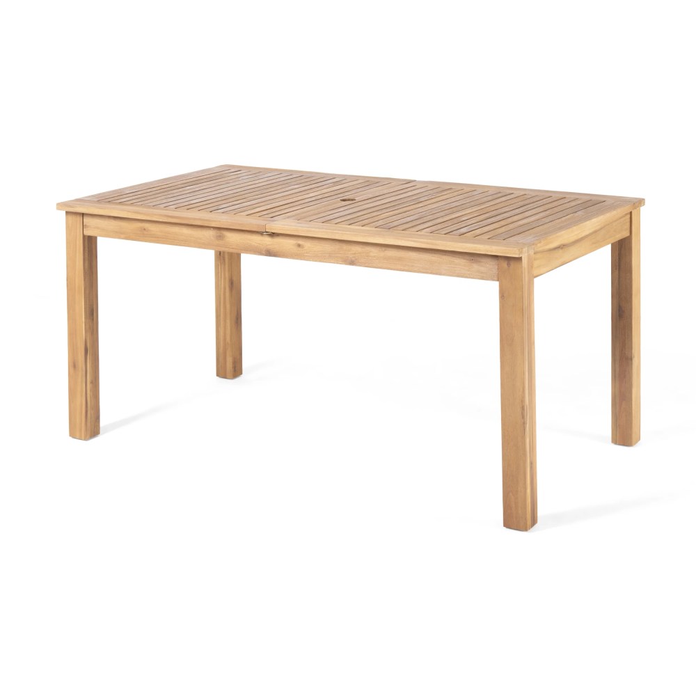 Noble House 63" Acacia Wood Expandable Design and Durable Outdoor Dining Table, Natural - Image 11