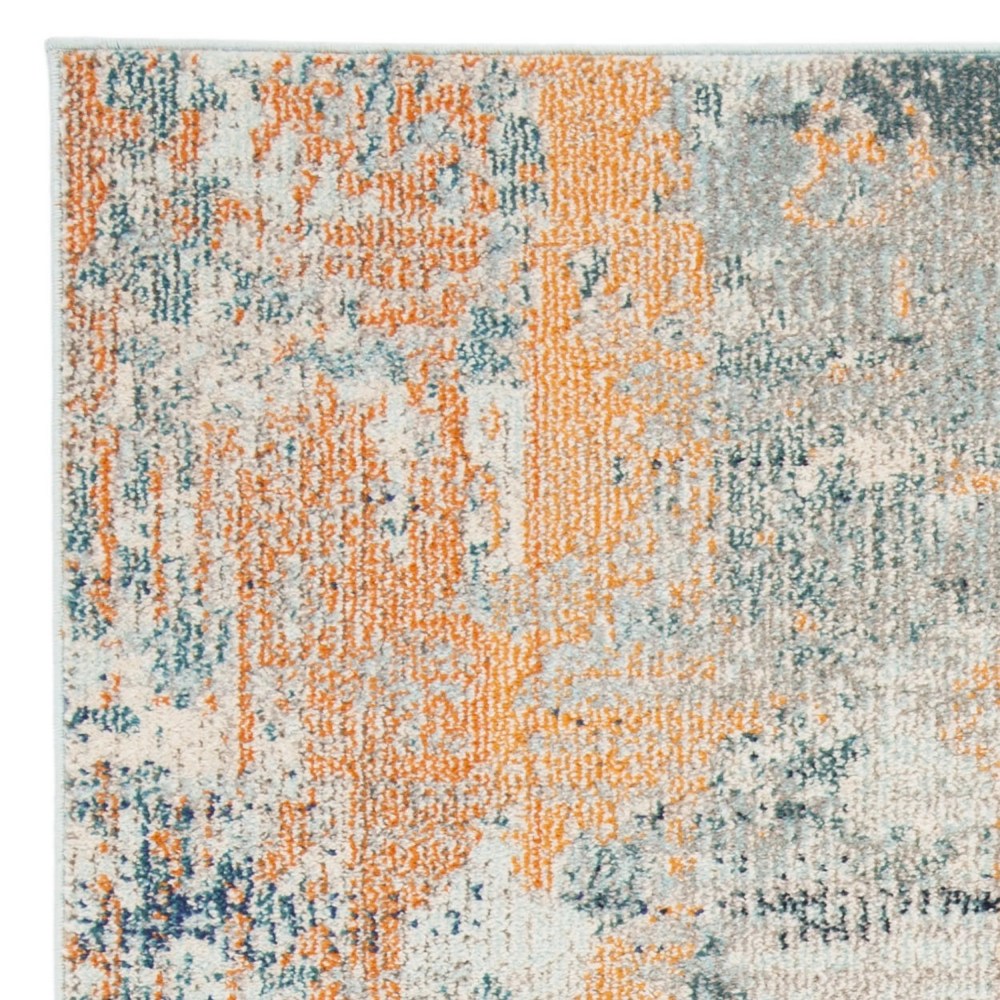 SAFAVIEH Madison Clyde Vintage Abstract Area Rug, Light Blue/Beige, 5'3" x 7'6" - Image 9