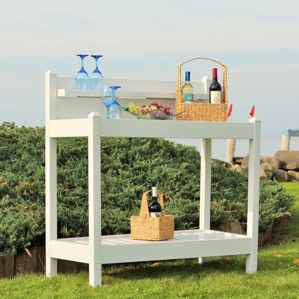 Dura-Trel Greenfield Outdoor Table, Gardening Supplies Potting Bench, White - Image 11