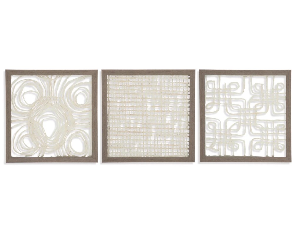 Signature Design by Ashley Contemporary Odella Wall Decor (Set of 3) Cream/Taupe