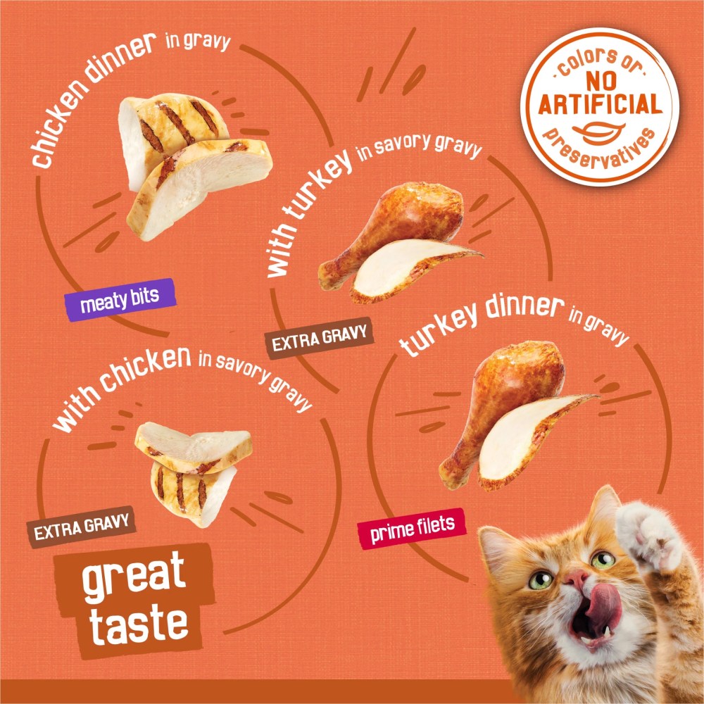 (2 pack) Purina Friskies Turchicken Gravy, Soft Variety Pack, Wet Cat Food, 5.5 oz Cans - Image 5