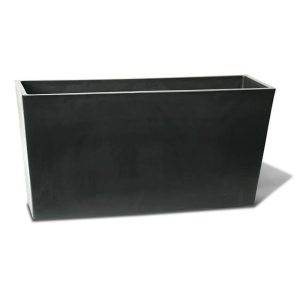 Algreen 19379 16 x 10 x 31 in. Valencia Rectangle Patio Planter,  Black