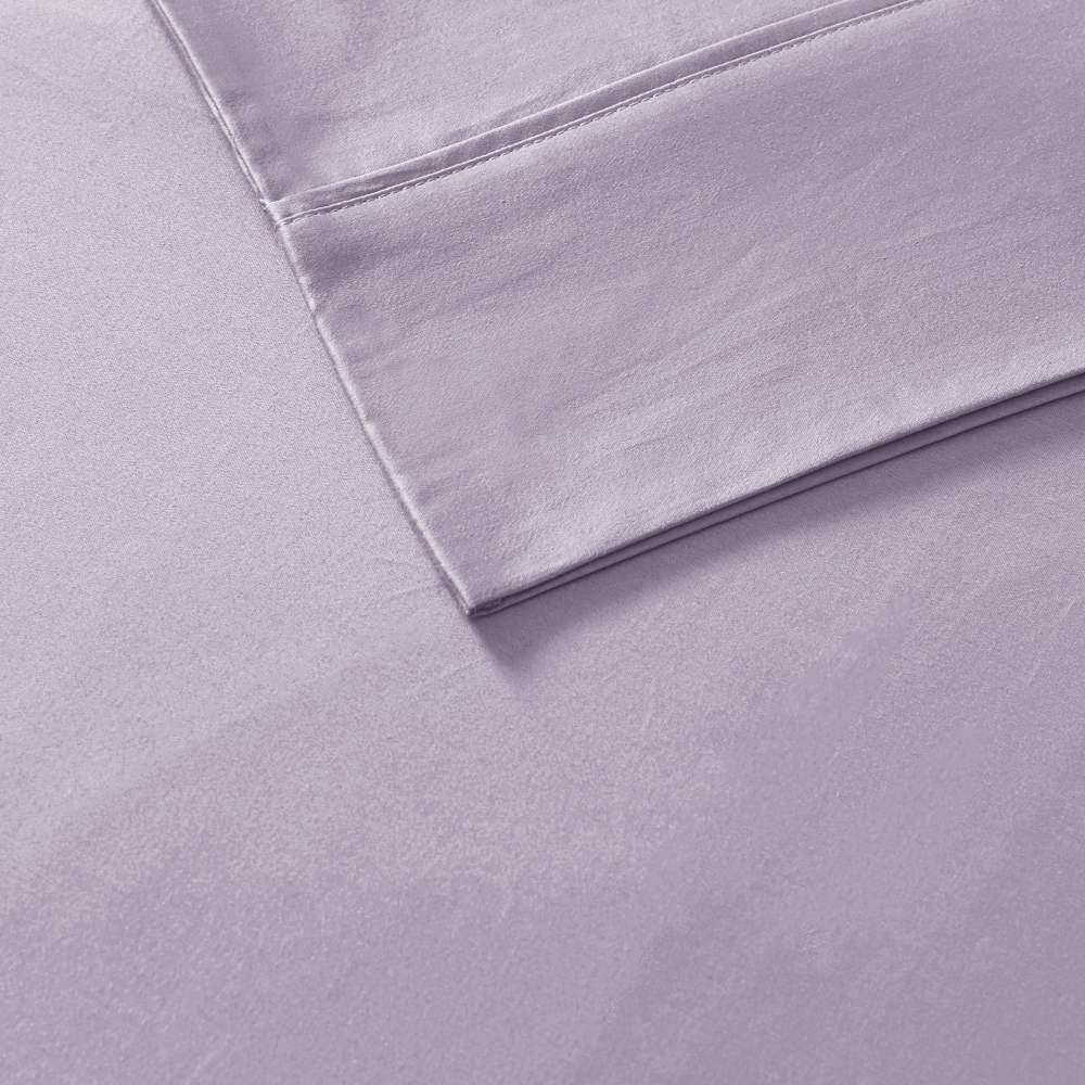 Madison Park 7-Piece 800 Thread Count Cotton Blend Sateen Sheet Set, Split King - Purple - Image 6