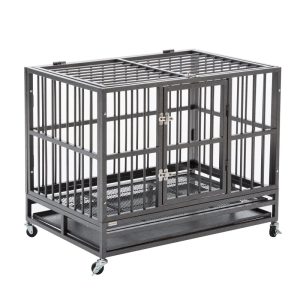 Walnest 36"HHeavy Duty Dog Cage with Tray,  Double Door
