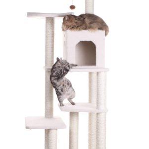 Armarkat 68-in Cat Tree & Condo Scratching Post Tower, Ivory