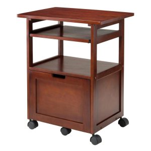 Winsome Piper Work Station, Keyboard, Walnut Finish