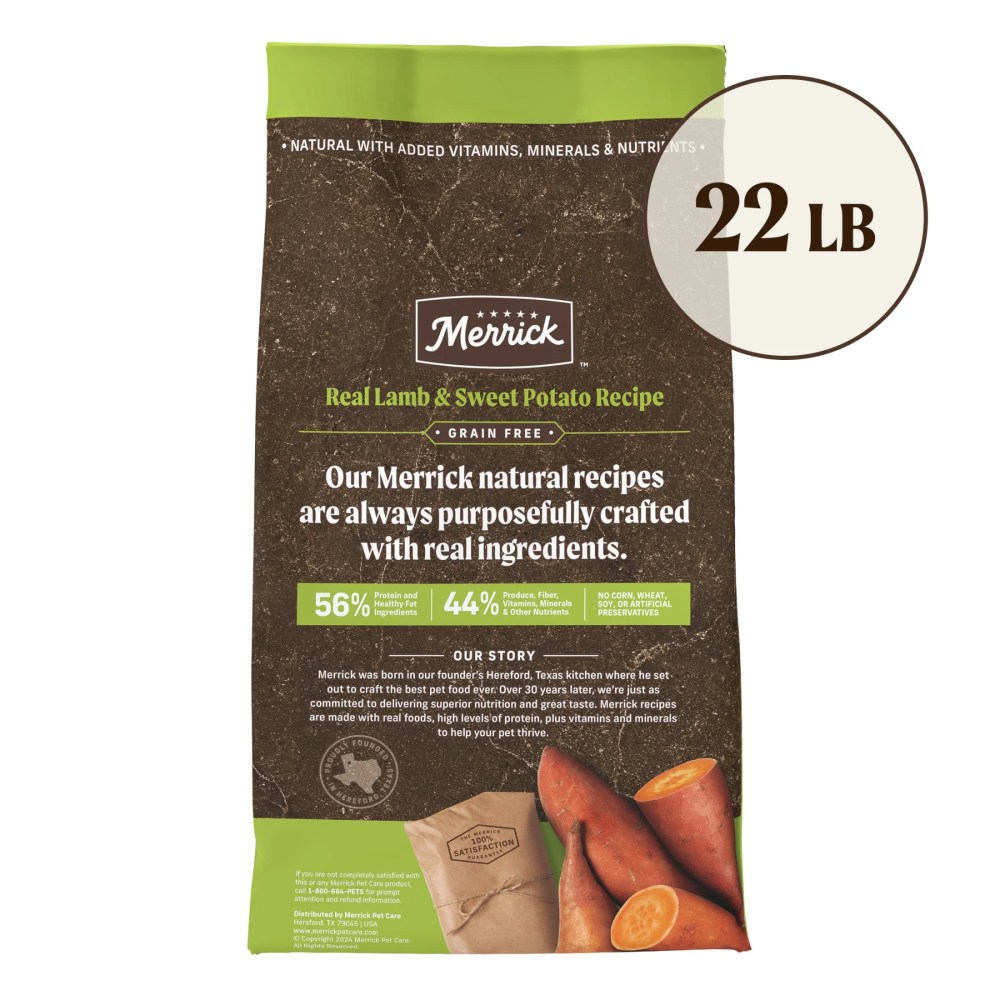 Merrick Real Lamb & Sweet Potato Gravy Dry Dog Food, Grain Free, 22 lb bag - Image 7
