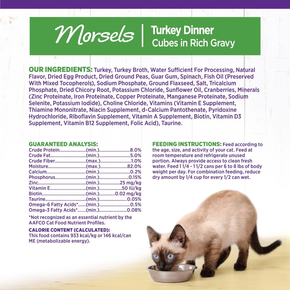 Wellness Complete Health Morsels Adult Canned Wet Cat Food, Natural, Protein Rich, Grain Free, Turkey Dinner Recipe, 5.5 oz, Pack of 24 Cans - Image 6