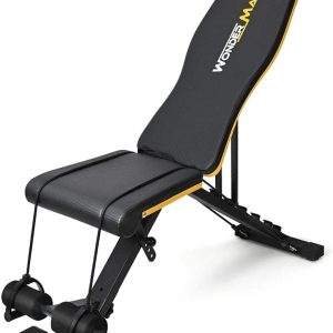 Wonder Maxi Adjustable Weight Bench, Strength Training Bench for Full Body Exercise, Work Out Bench Equipment with Arm Resistance Bands