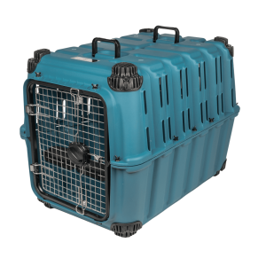 Mammoth Guardian Strong and Durable 36" Plastic Dog Kennel,  Blue,  Heavy-Duty Travel Crate