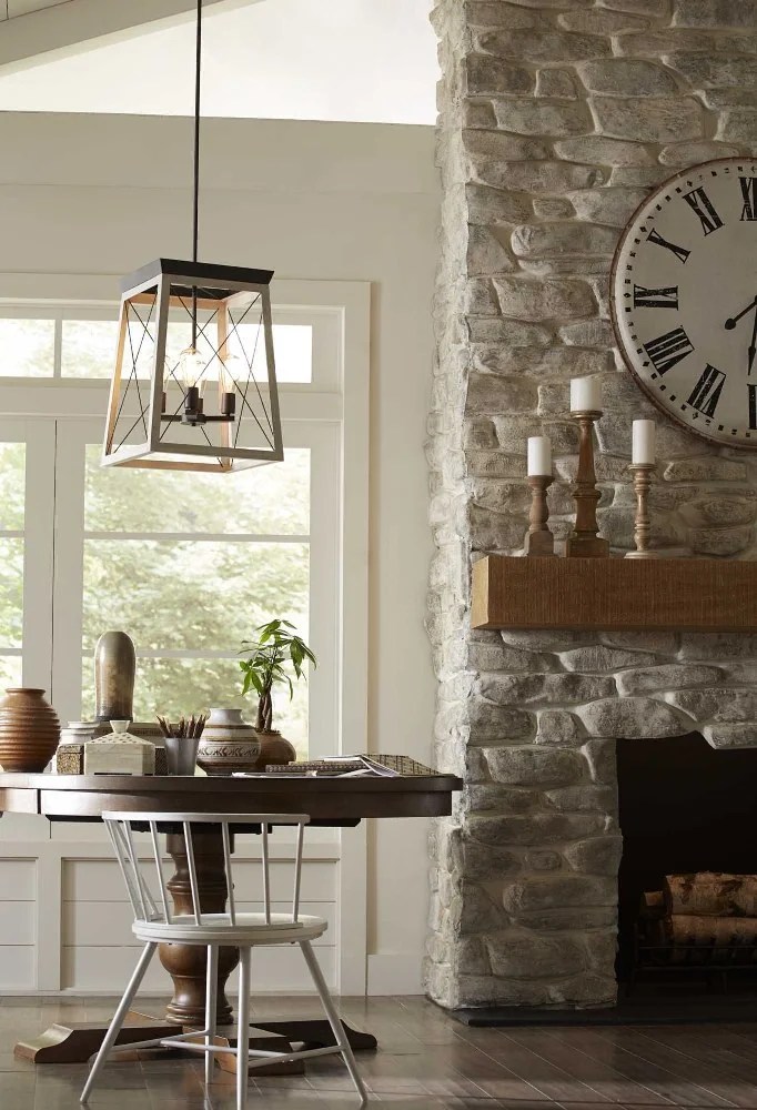 Progress Lighting Briarwood 4-Light Foyer Pendant, Steel, Graphite, Vintage-Style Bulbs, Wood Enclosure - Image 8