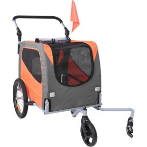 KFFKFF Pet Bicycle Trailer & Stroller Dog Cat Bike Carrier 66 lbs Water Resistant