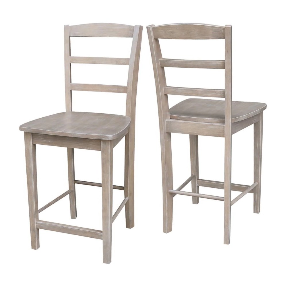 Madrid Counterheight Stool in Washed Gray Taupe- 24" Seat Height - Image 7