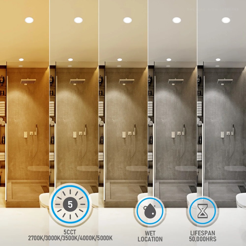 TORCHSTAR 24-Pack 6 Inch LED Recessed Lighting with Junction Box, CRI90, 5CCT Dimmable Ultra-Thin Recessed Downlight, 2700K-5000K Color Temperature Selectable, ETL and Energy Star Certified - Image 6