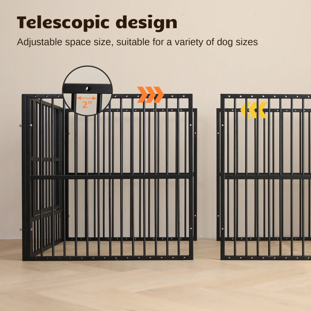 Dog Playpen Heavy Duty Dog Crate Kennel Dog Fence Pet Enclosure with Lockable Door, 6 Panel for Puppy Indoor Outdoor - Image 5