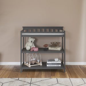 Child Craft Flat Top Changing Table, Cool Gray