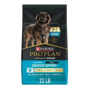 Purina Pro Plan AdvantEDGE Large Breed Digestive Support Plus Salmon & Oat Meal Formula Dry Dog Food,  22 lb Bag