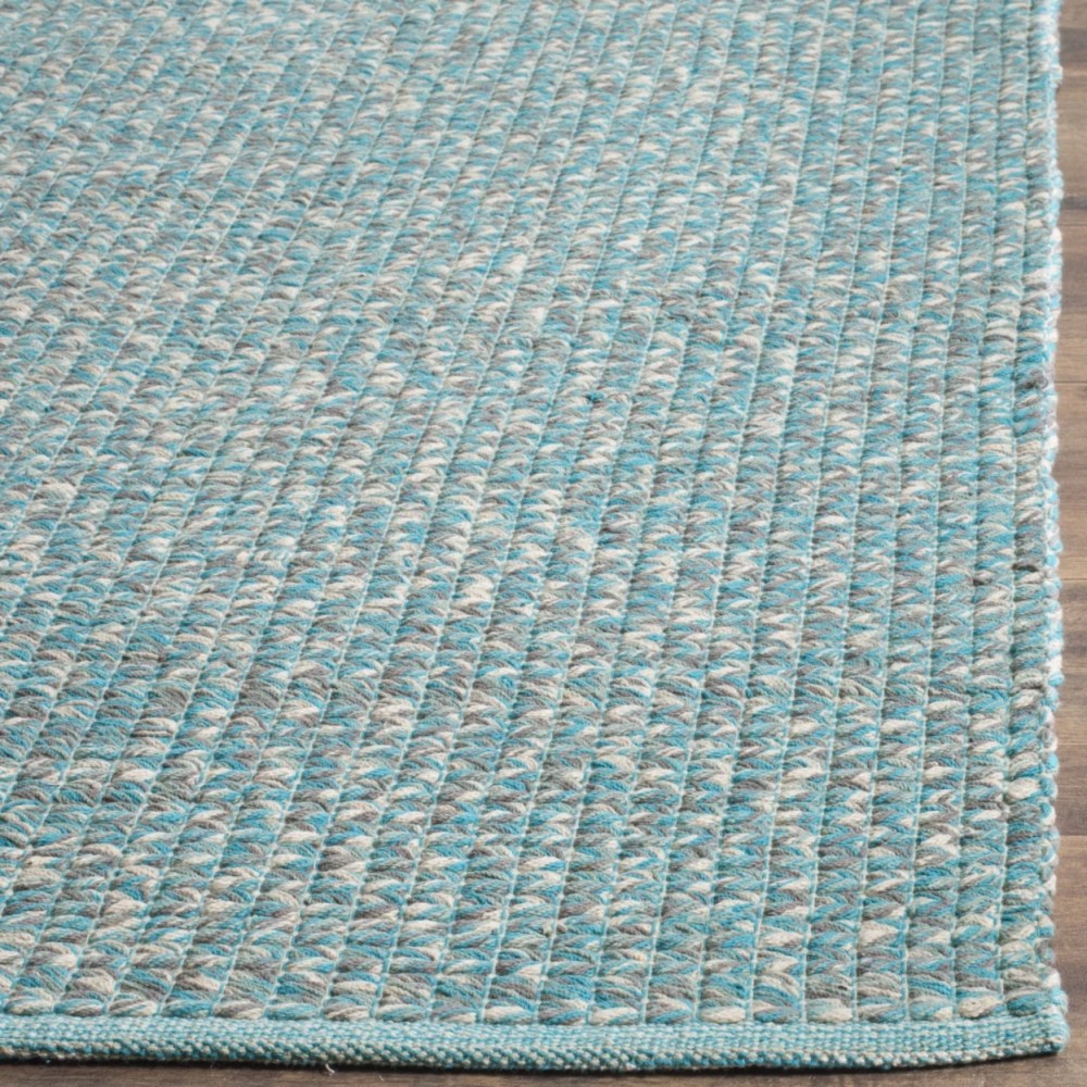 SAFAVIEH Montauk Zelma Braided Cotton Area Rug, Turquoise/Multi, 6" x 6" Square - Image 2