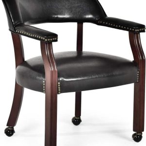 YOJFOTOOU. Tournament Arm Casters Edit Dining Chair,25" W x 25" D x 31" H,Black