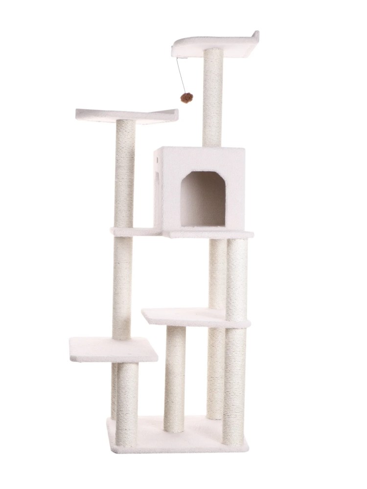 Armarkat 68-in Cat Tree & Condo Scratching Post Tower, Ivory - Image 7