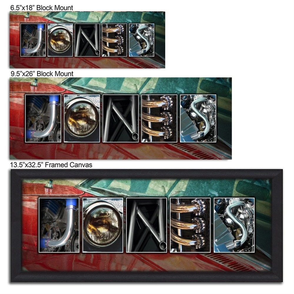 Personalized Automobile Car Name Canvas Wall Art, Live Previews, Choose Each Photo, Multiple Options - Image 3