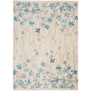 Nourison Tranquil Floral Ivory 5'3" x 7'3" Area Rug, (57)