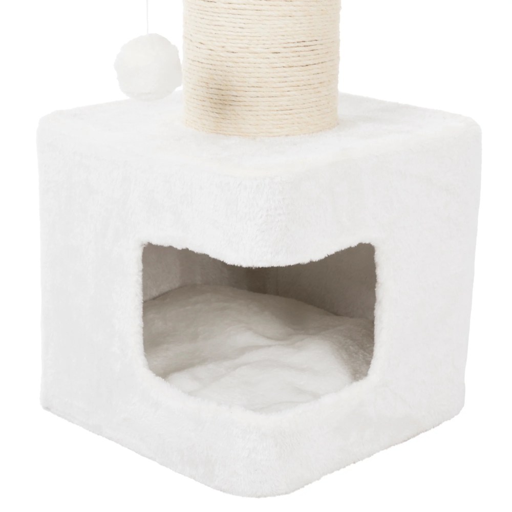 TRIXIE Ava XXL Jute & Plush 2-Level 34" Cat Tree with Scratching Post & Condo, Gray - Image 3