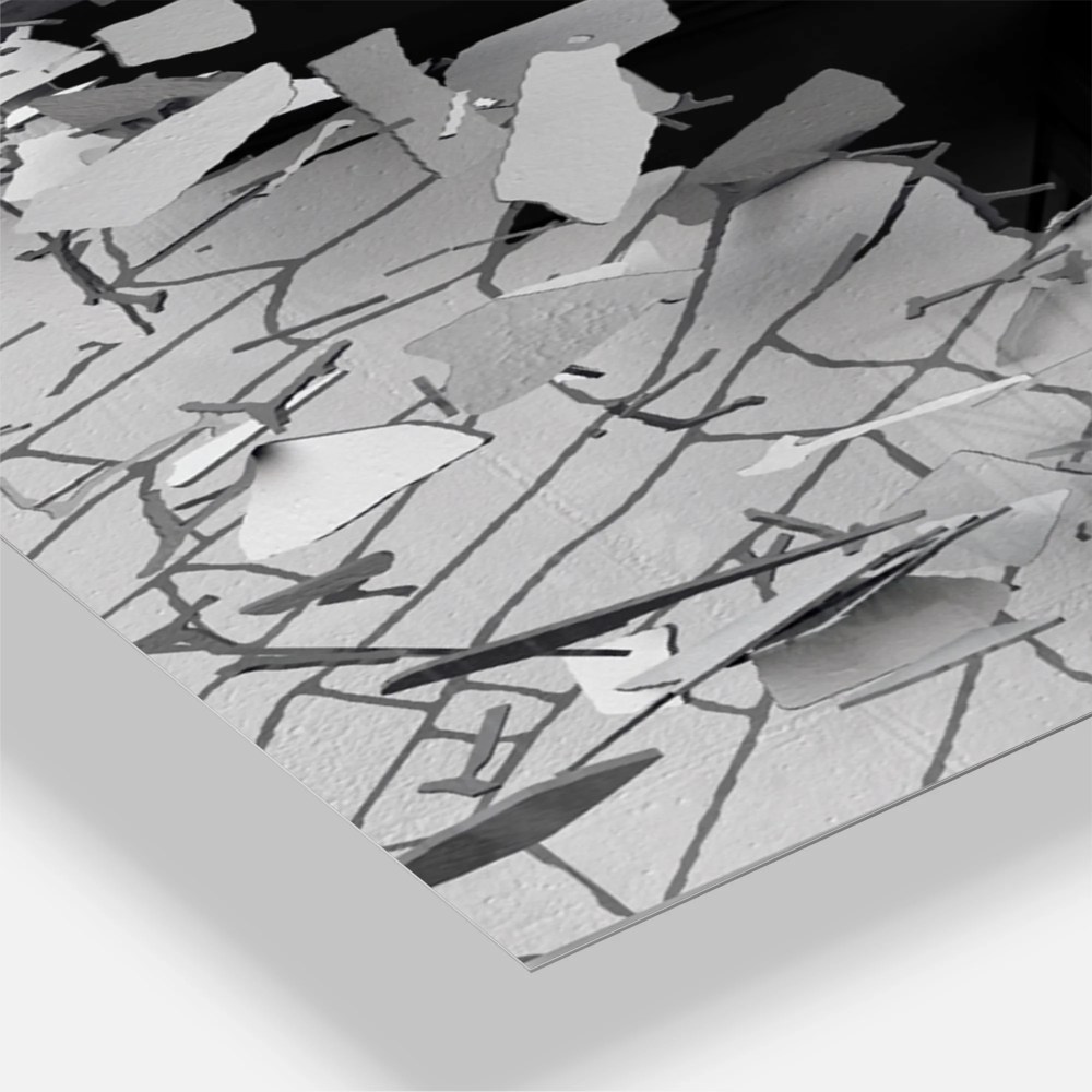 Designart 'Abstract Broken Wall 3D Design' Modern Wall Clock - Image 3