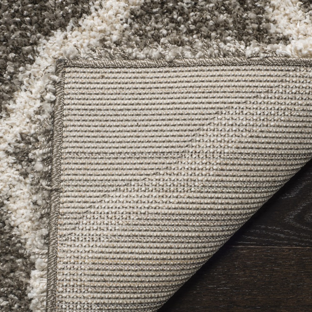 SAFAVIEH Hudson Aline Plush Geometric Shag Area Rug, Grey/Ivory, 5" x 5" Square - Image 6