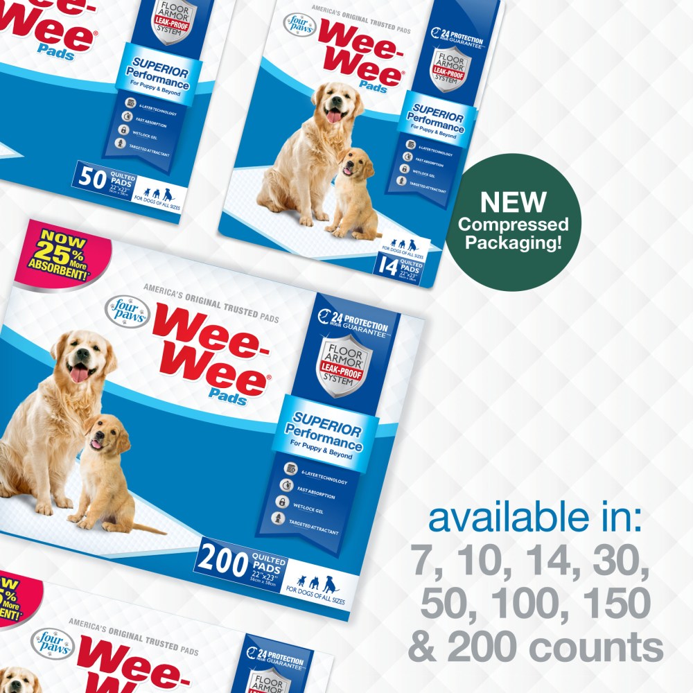 Four Paws Wee-Wee Superior Performance Dog Pee Pads 22" x 23" (200 Count) - Image 9