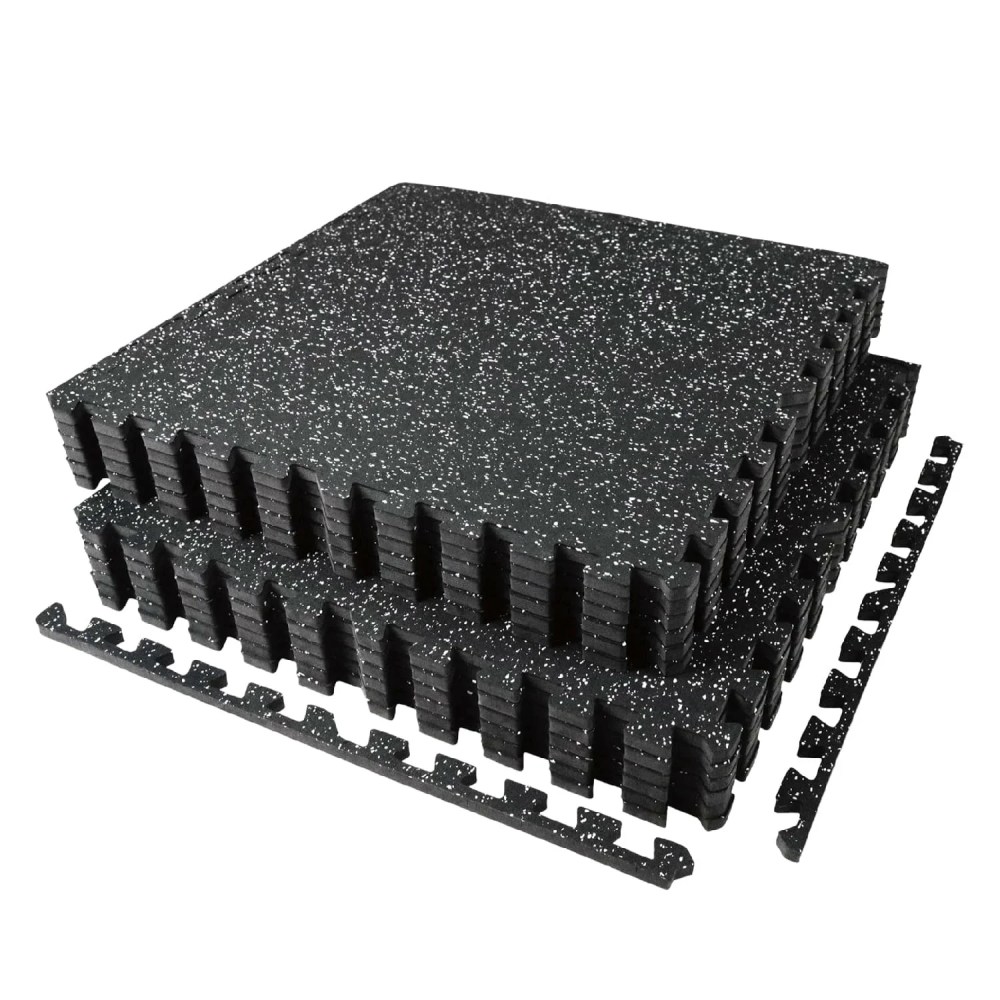 AIRHOP EVA Foam Interlocking Gym Floor Mats, 0.56" Thick, 48 Sq Ft, High-Density Flooring for Home Gym & Garage