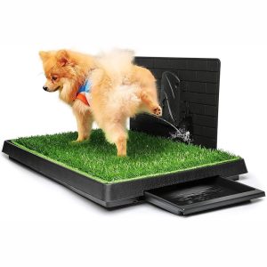 Hompet Dog Potty with Tray Large 30"x20",  Artificial Grass Patch for Indoor and Outdoor Use,  Puppy Turf Grass Pad Reusable Training Pads with Pee Baffle,  Ideal for Medium and Small Dogs