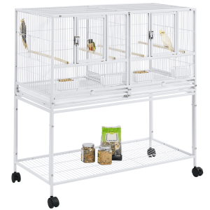 Renwick Rolling Bird Stackable Divided Breeder Cage for Small Birds,  White