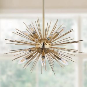 Safavieh Zadie 12-Light Modern Glam Spiked Pendant, Gold