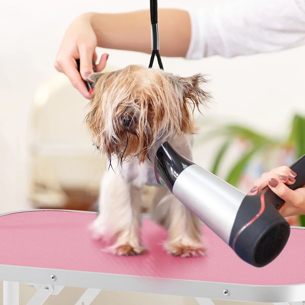 Renwick 36inch Pet Grooming Table Folding Adjustable Arm with Clamp, Pink - Image 5
