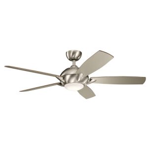 Kichler Geno 54" Brushed Stainless Steel Integrated LED Ceiling Fan with Remote and Reversible Blades