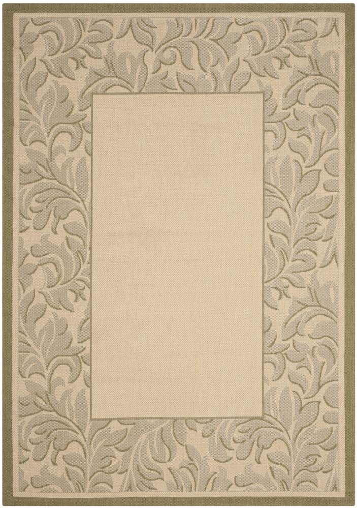 Safavieh Courtyard Steve Oriental Indoor/Outdoor Area Rug, Natural/Olive, 5'3" x 7'7"