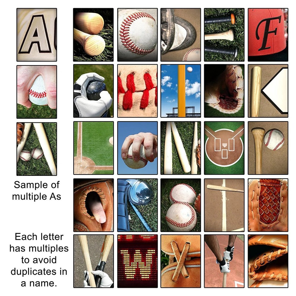 Personalized Baseball Name Wall Art, Live Previews, Choose Each Photos, Multiple Options - Image 5