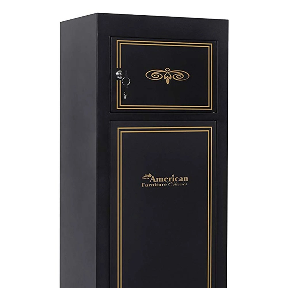 American Furniture Classics 5 Rifle Metal Home Gun Safe Storage Cabinet, Black - Image 2
