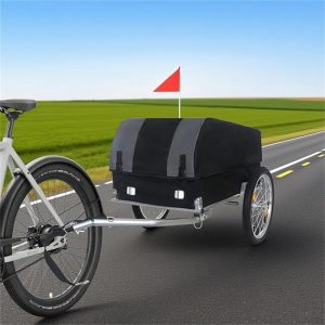 WGYPRIME Heavy-Duty Bike Trailer, Bike Cargo Trailer with Folding Frame & Weather Resistant Fabric, Bicycle Cargo Trailer for Camping, Groceries